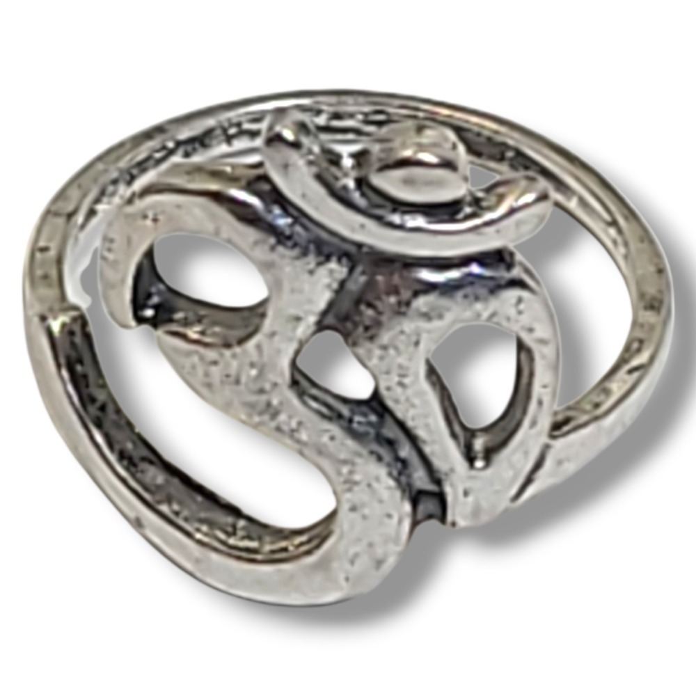 Silver Tone‎ Om Ring Size 6